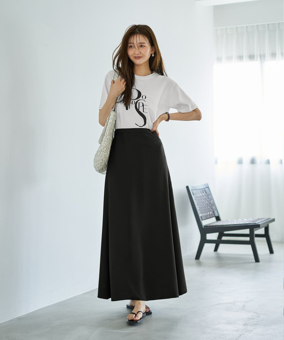 着用イメージ 166cm ホワイト