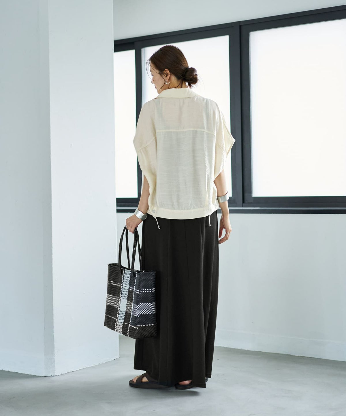 着用イメージ 163cm エクリュ