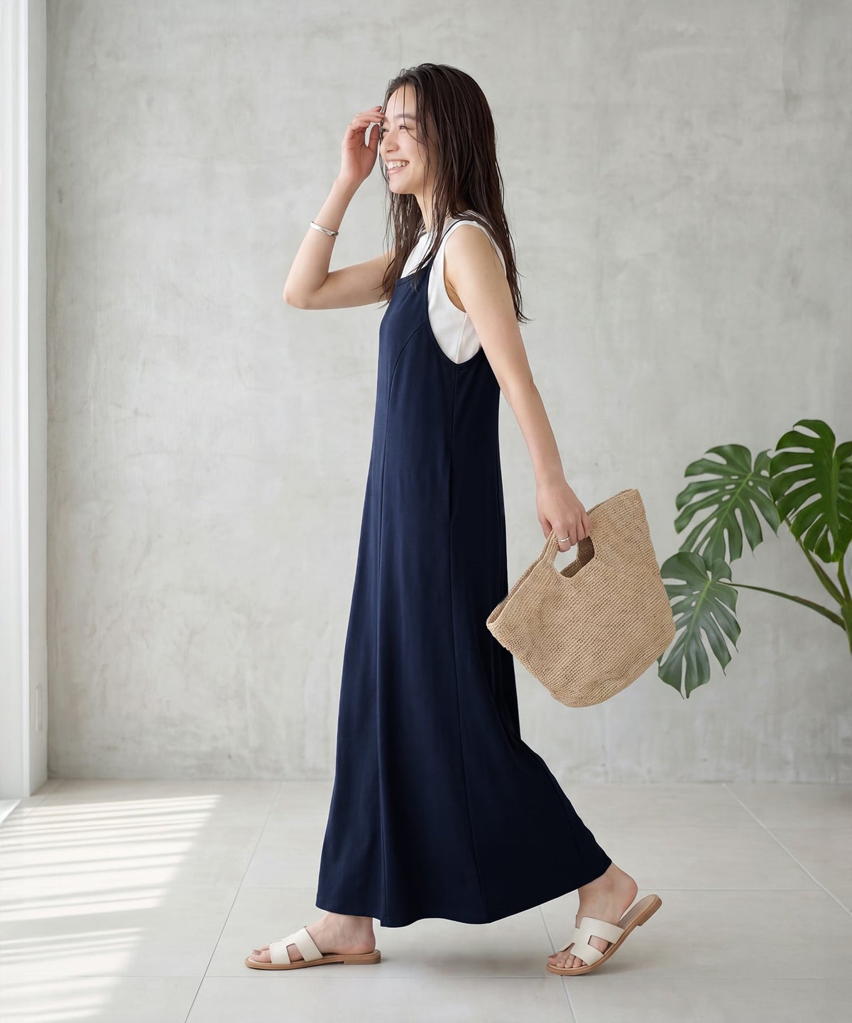 着用イメージ 163cm ネイビー 01