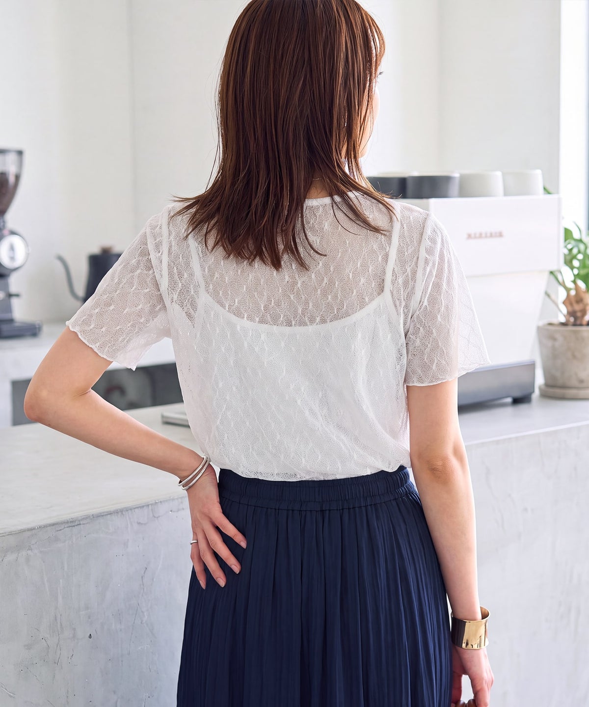 着用イメージ 163cm ホワイト