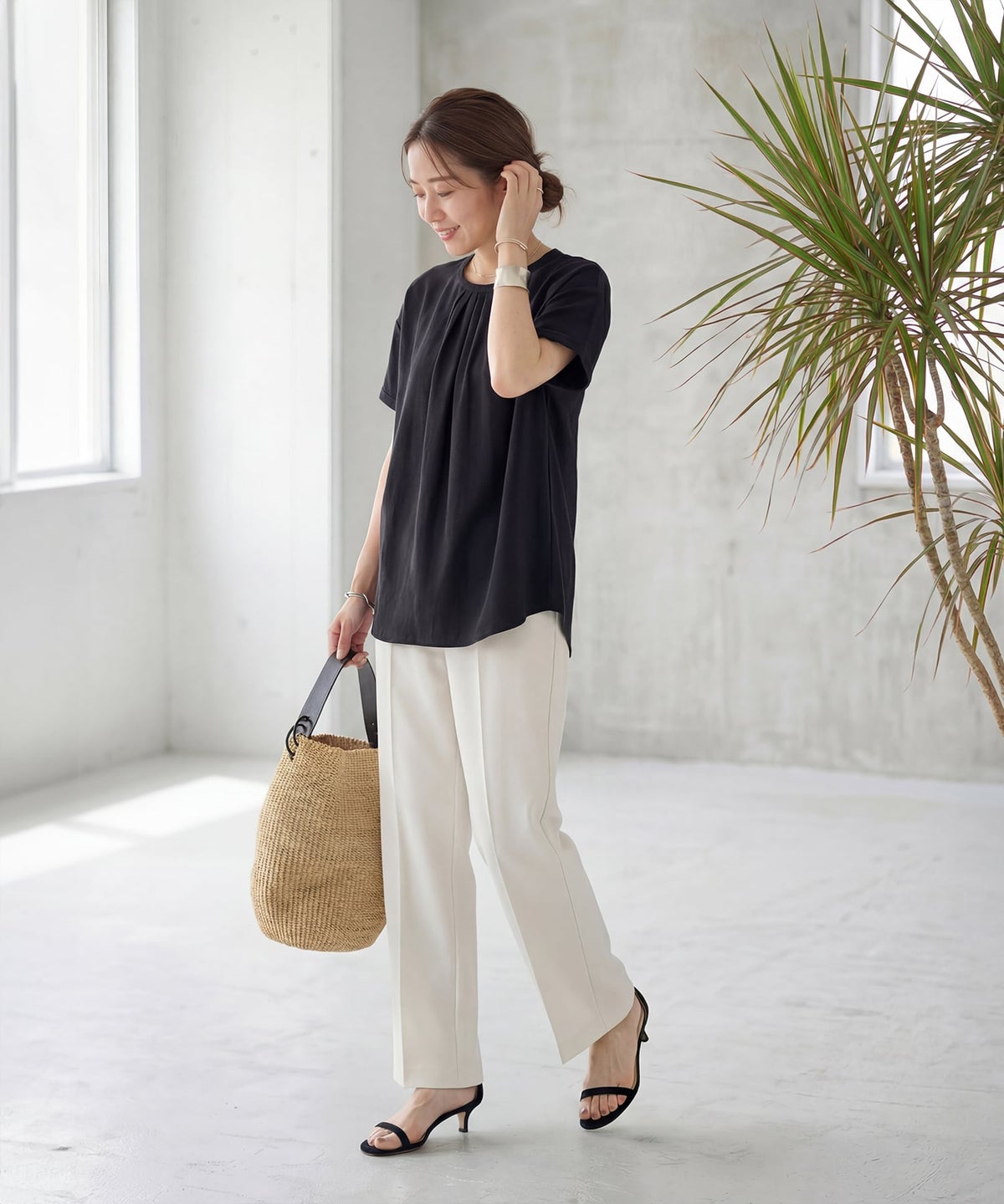 着用イメージ 163cm ブラック