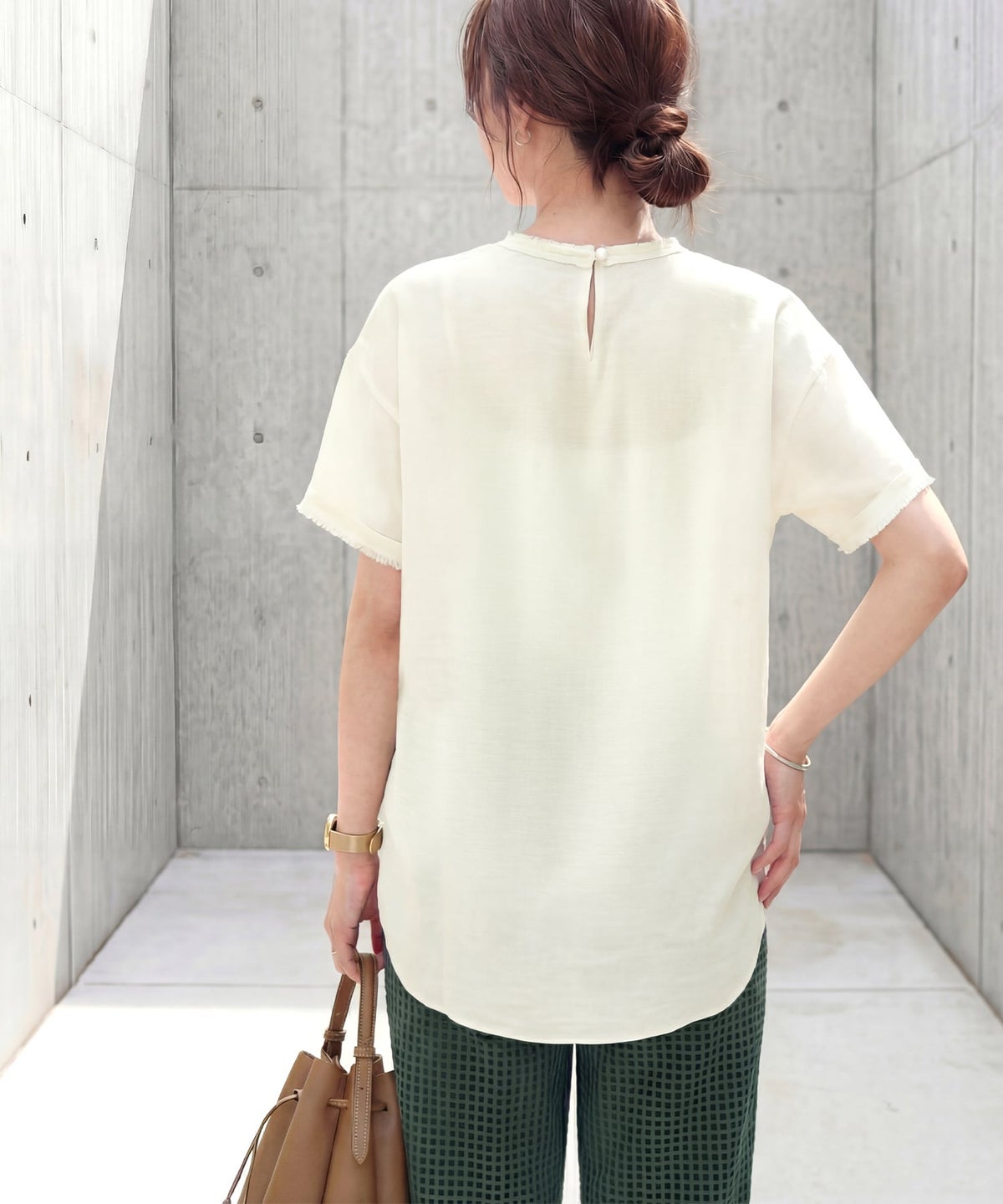 着用イメージ 163cm アイボリー