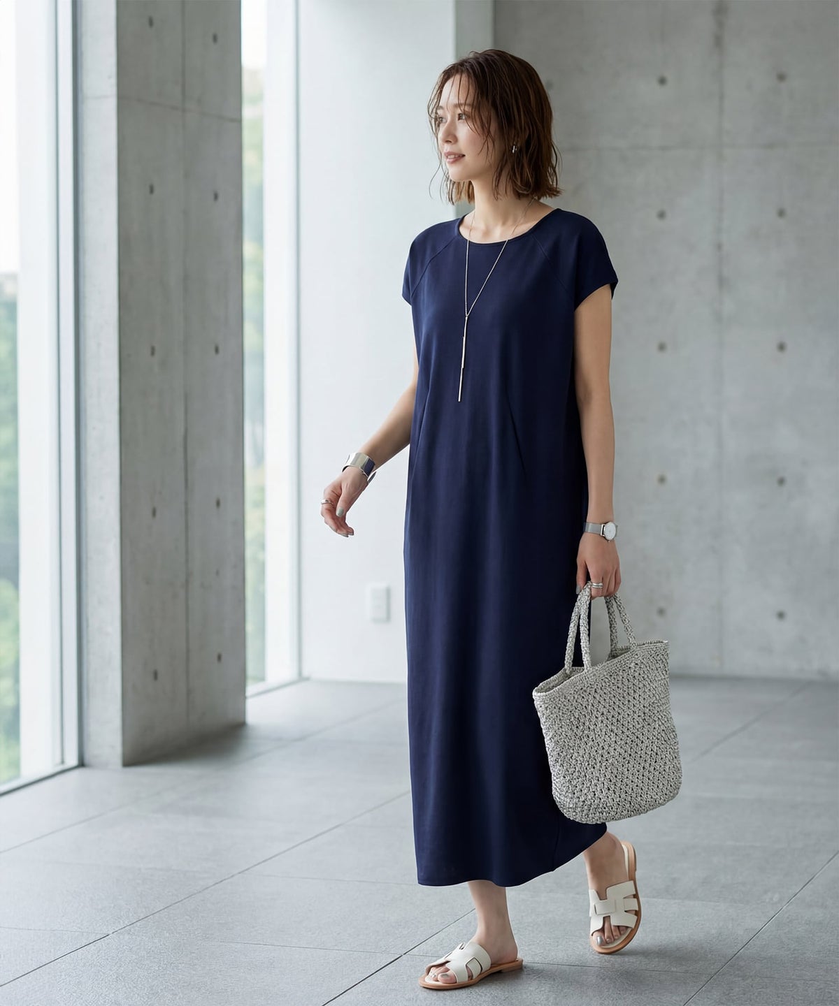 着用イメージ 163cm ネイビー 02