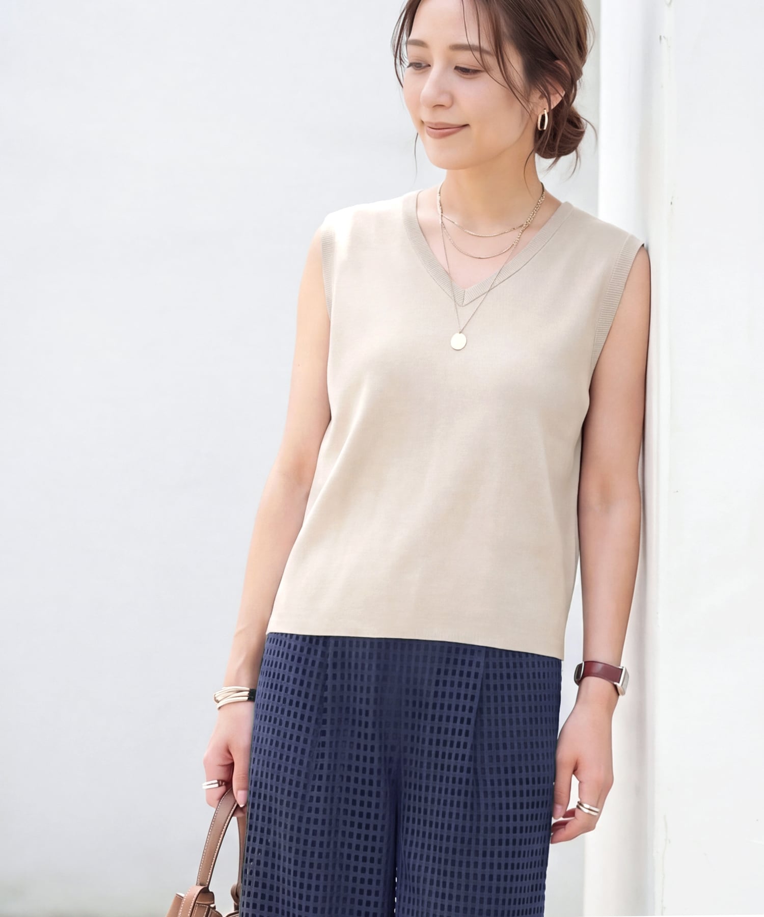 谷口美佳さん監修】新涼感前後2WAYノースリトップス | おしゃれな大人