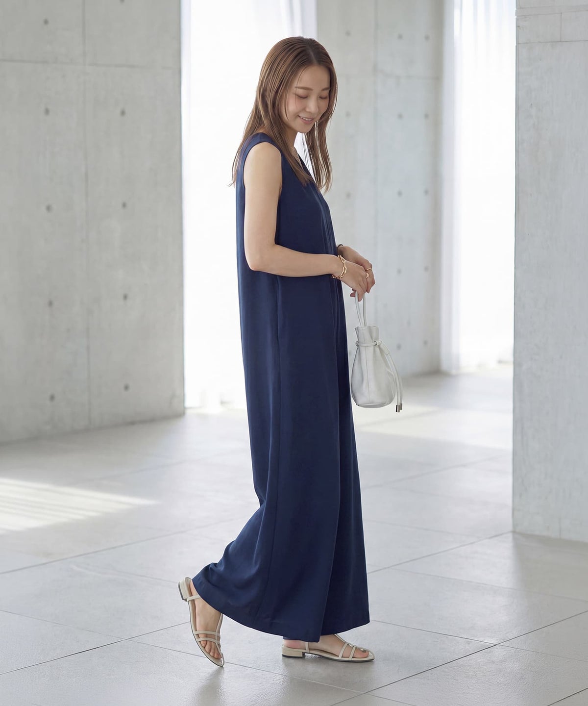 着用イメージ 163cm ネイビー サイズ02