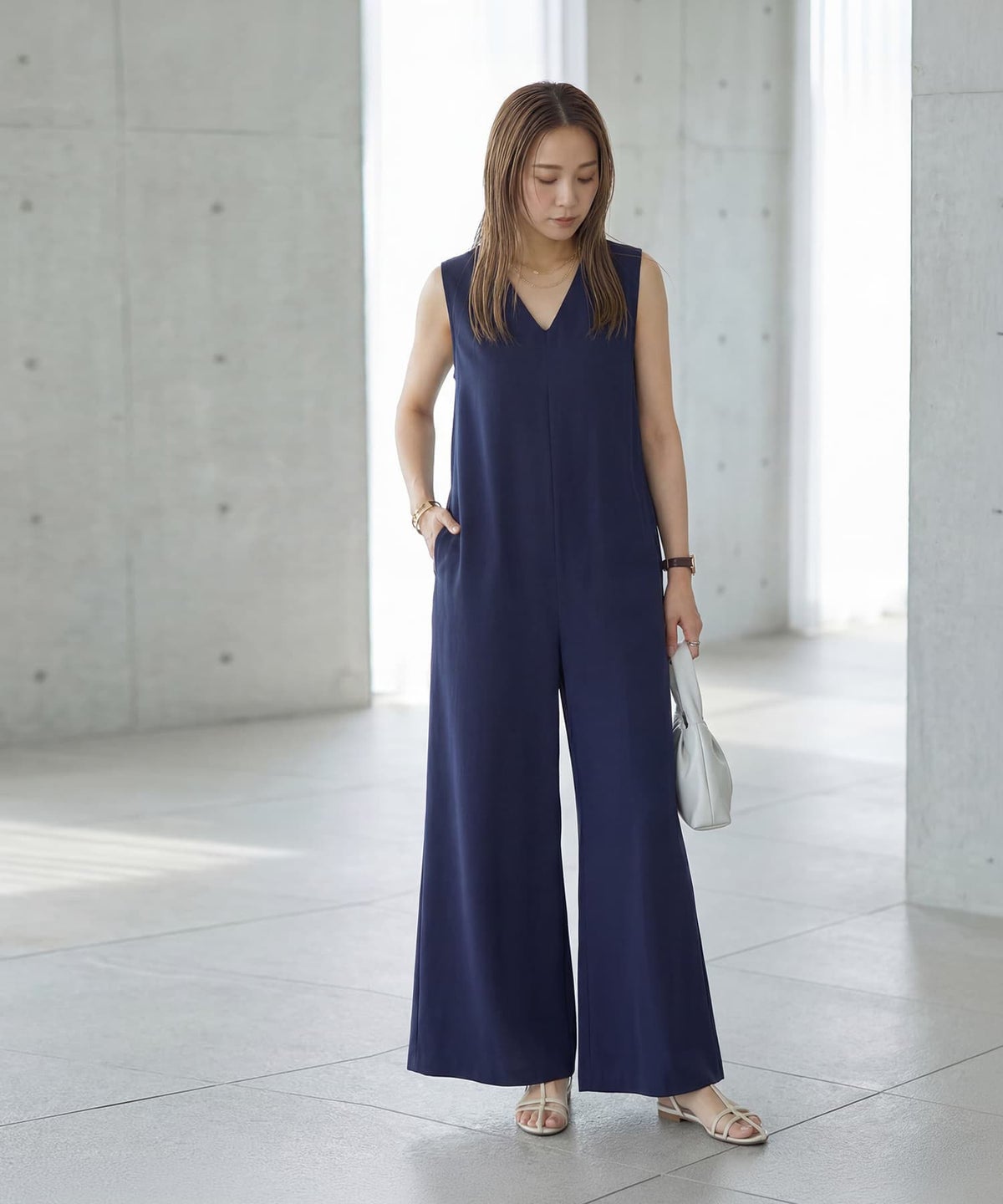 着用イメージ 163cm ネイビー サイズ02