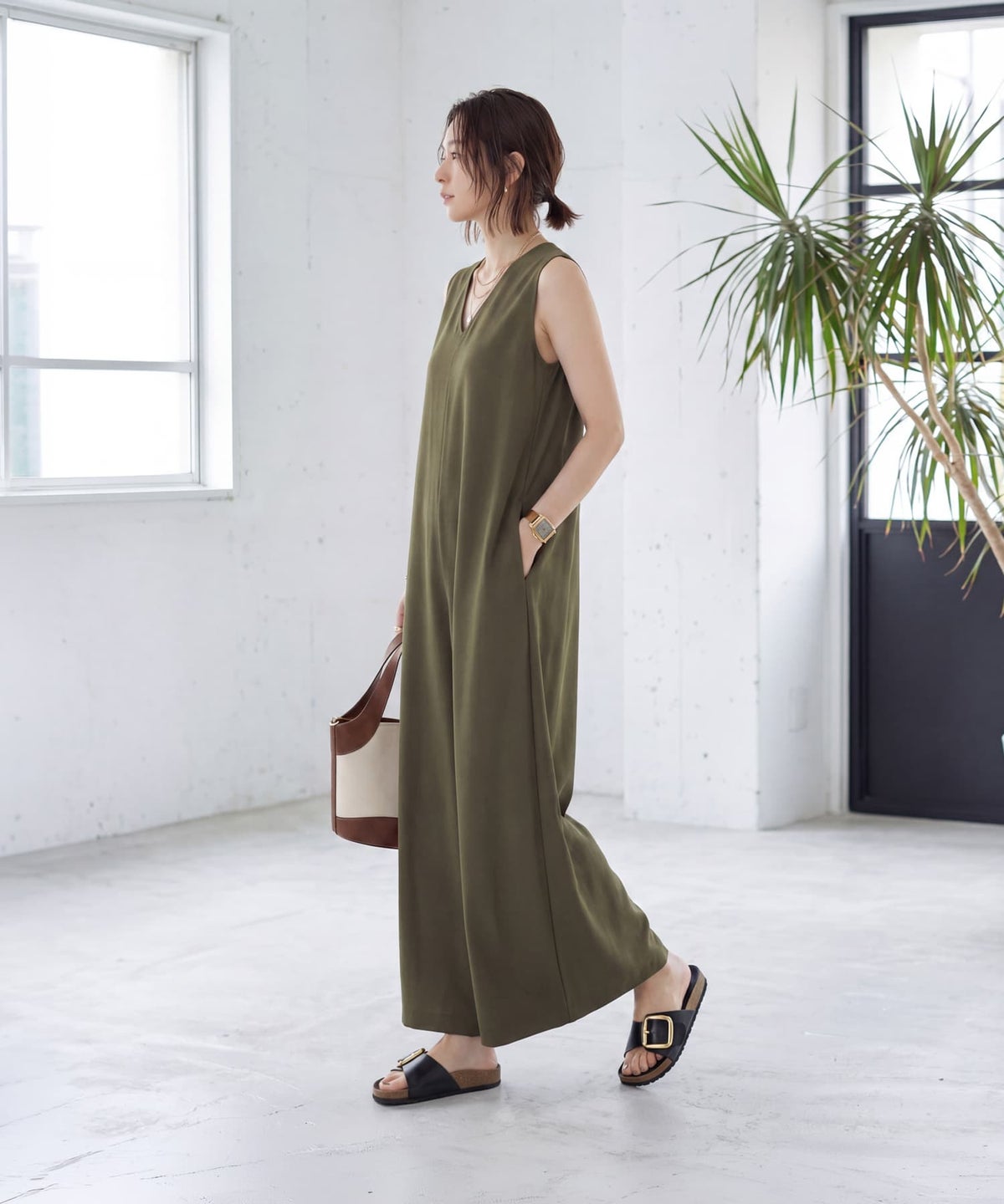 着用イメージ 163cm カーキ サイズ02