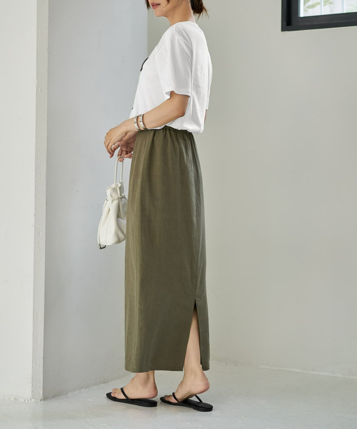 着用イメージ 166cm カーキ サイズ02