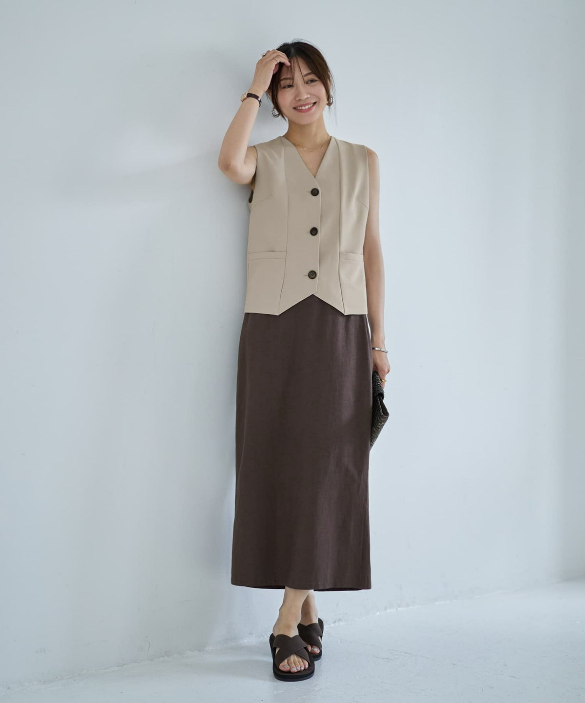 着用イメージ 166cm セピアブラウン サイズ02