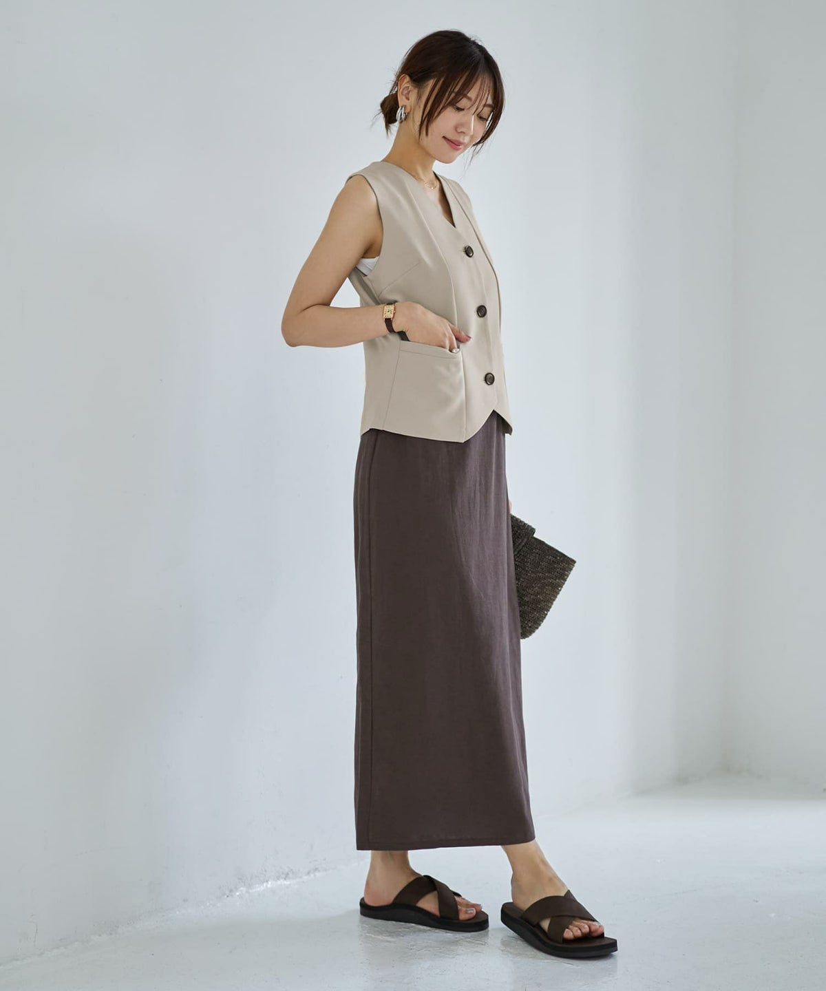 着用イメージ 166cm セピアブラウン サイズ02