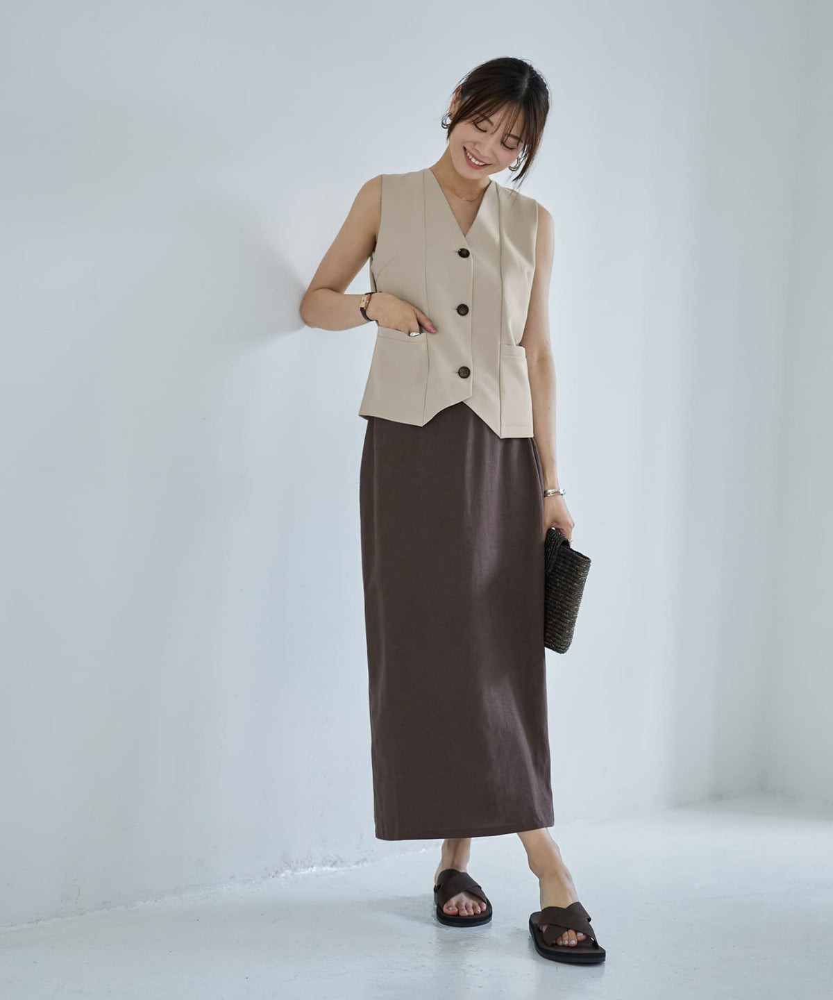 着用イメージ 166cm セピアブラウン サイズ02