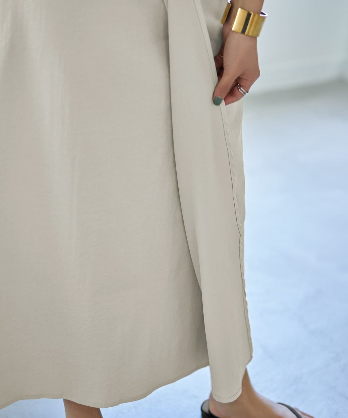 着用イメージ 167cm グレージュ