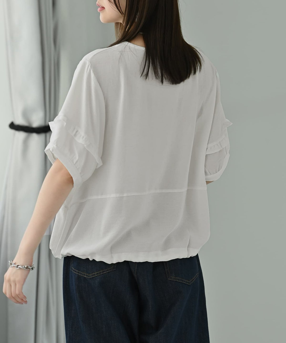 着用イメージ 172cm ホワイト