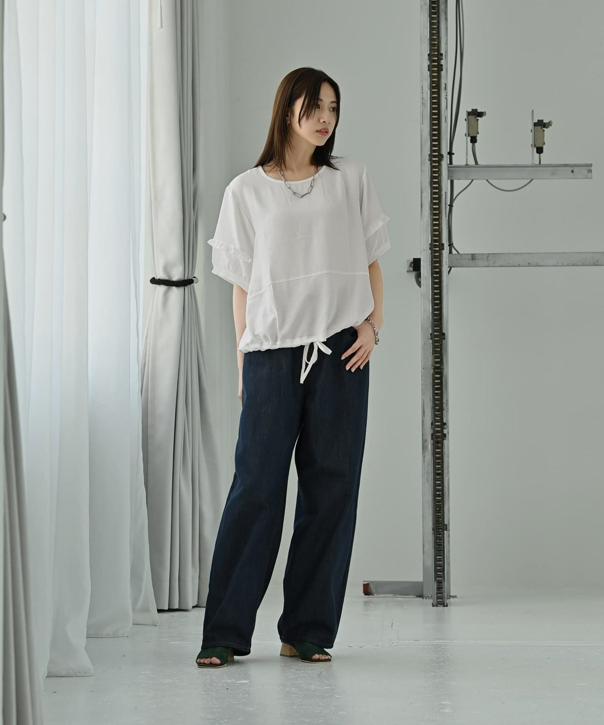 着用イメージ 172cm ホワイト