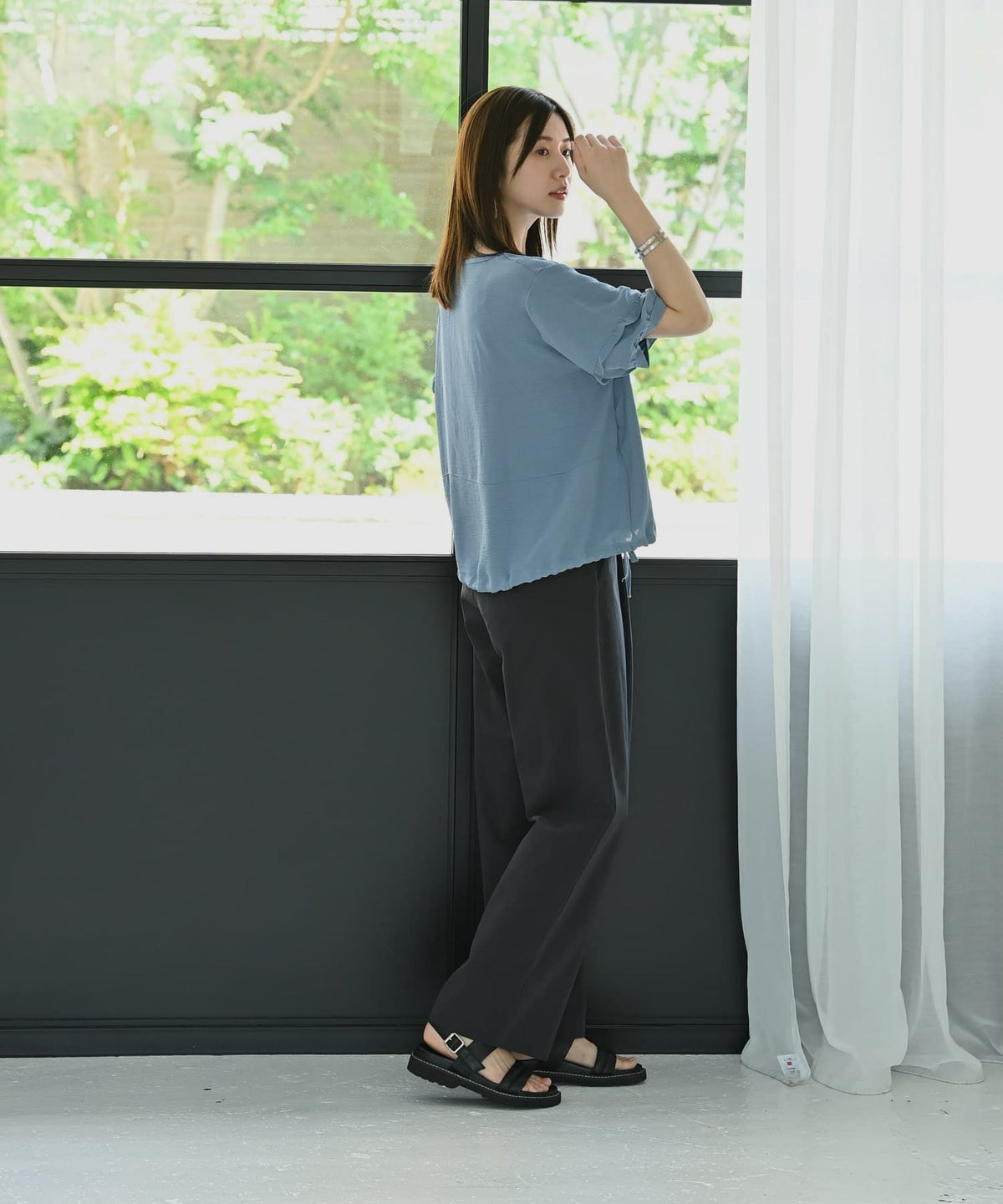 着用イメージ 172cm ブルー