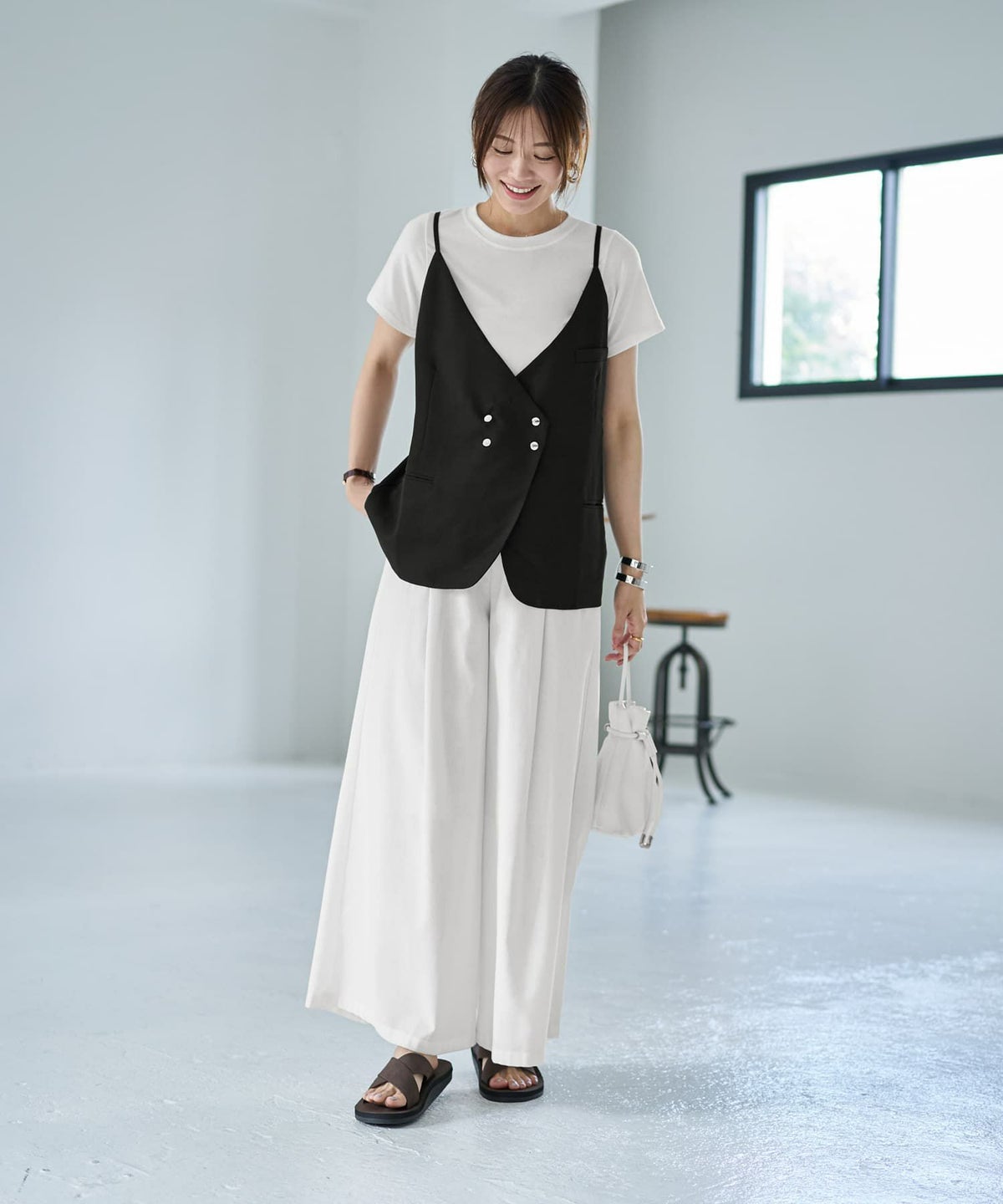 着用イメージ 166cm ブラック