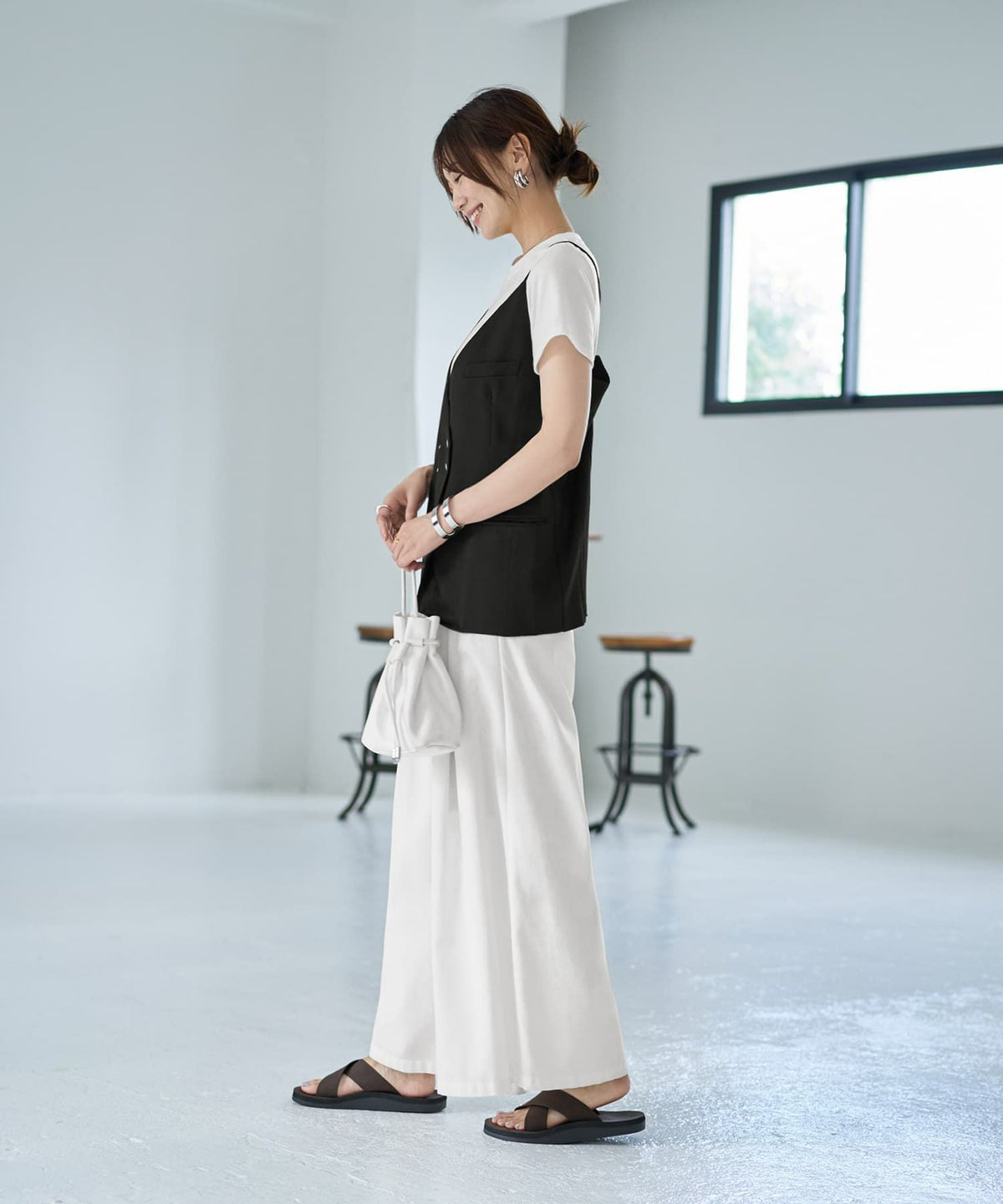 着用イメージ 166cm ブラック