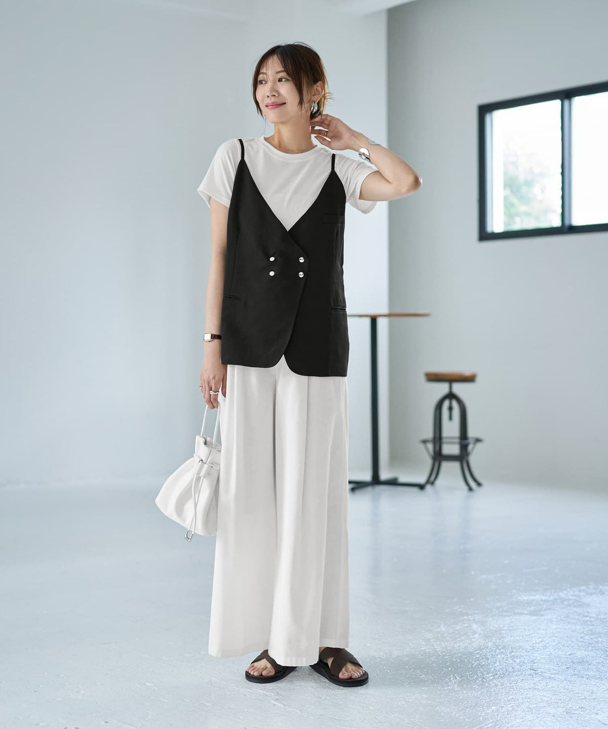 着用イメージ 166cm ブラック