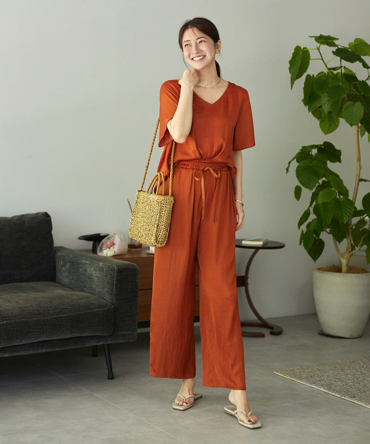 着用イメージ 168cm テラコッタ