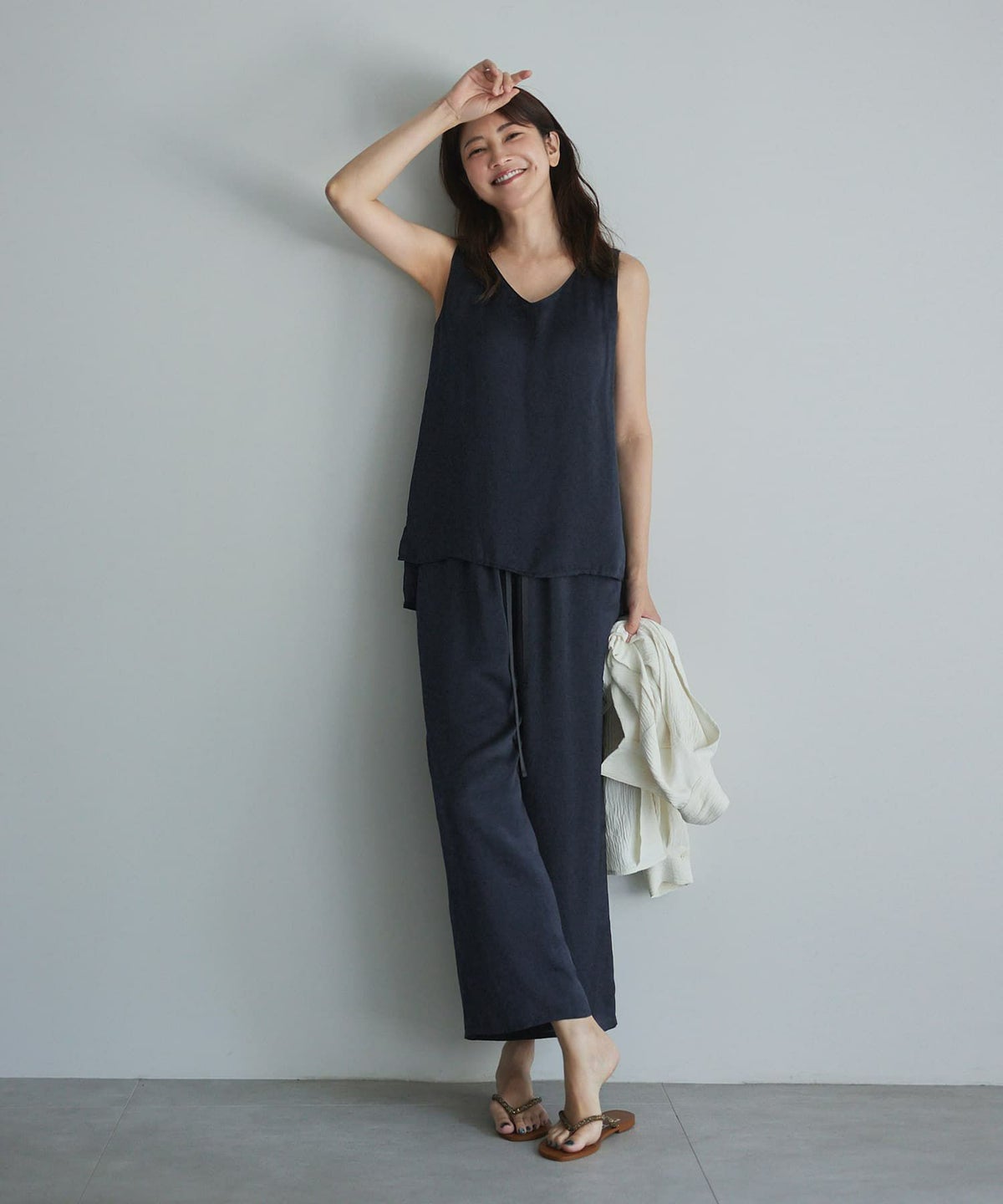 着用イメージ 168cm ネイビー