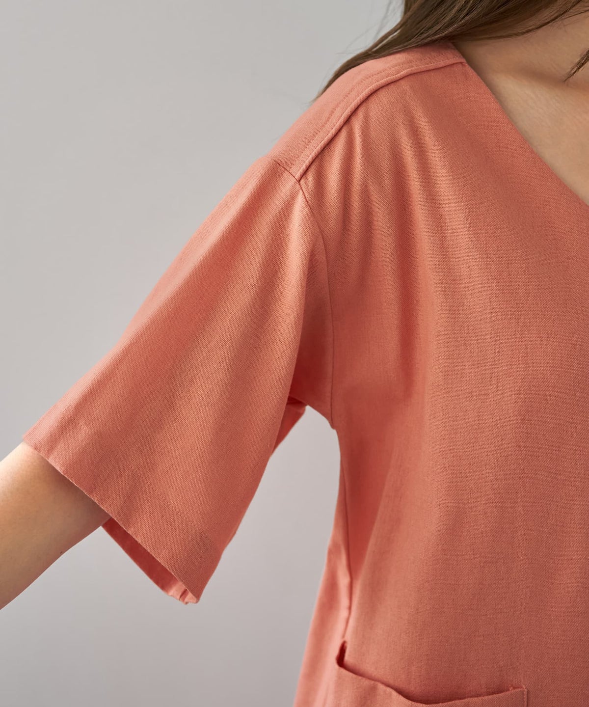 着用イメージ 163cm ピーチオレンジ 02サイズ