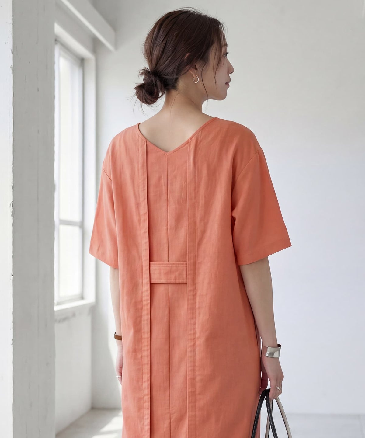 着用イメージ 163cm ピーチオレンジ 02サイズ