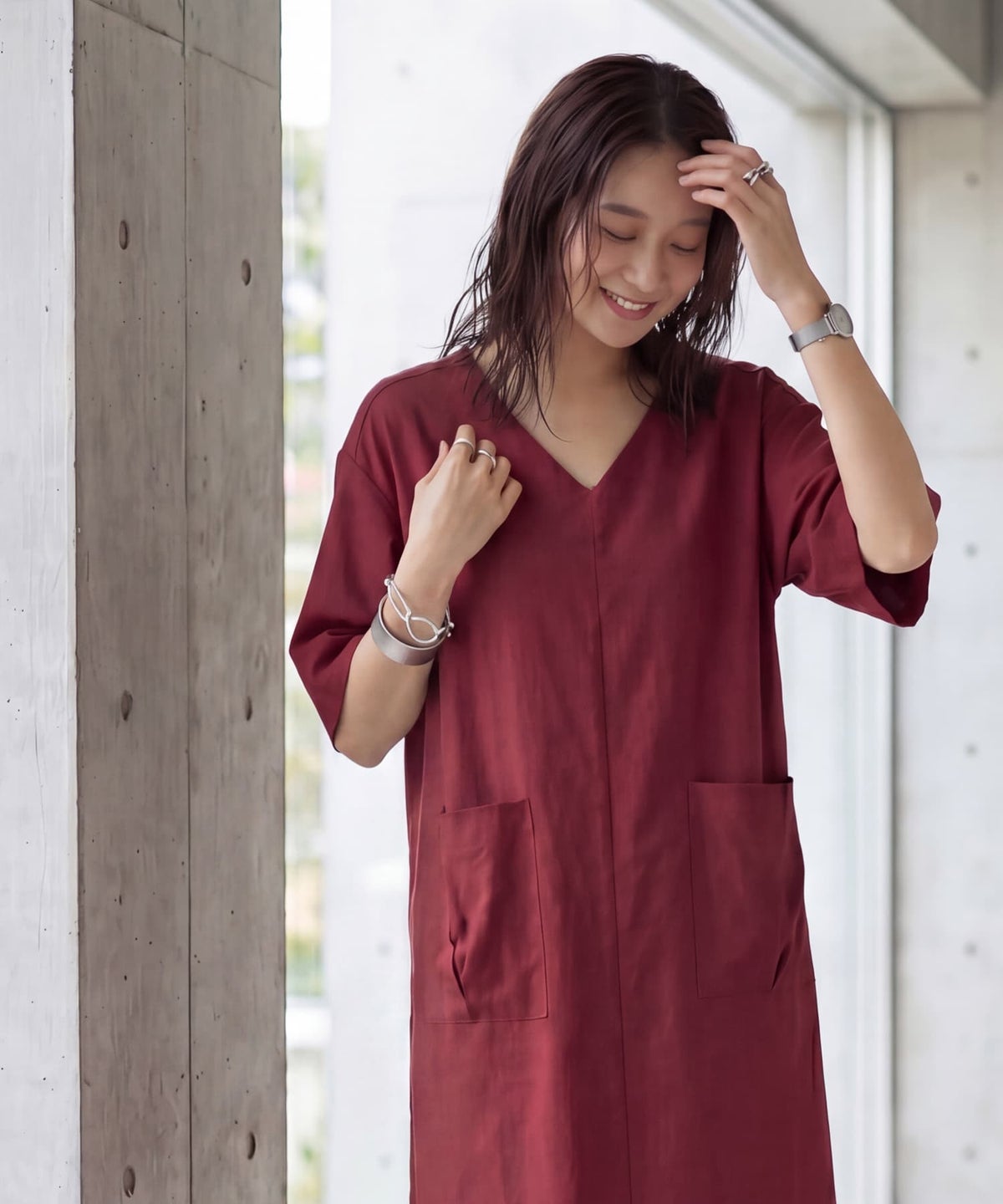 着用イメージ 163cm ルビーブラウン 02サイズ