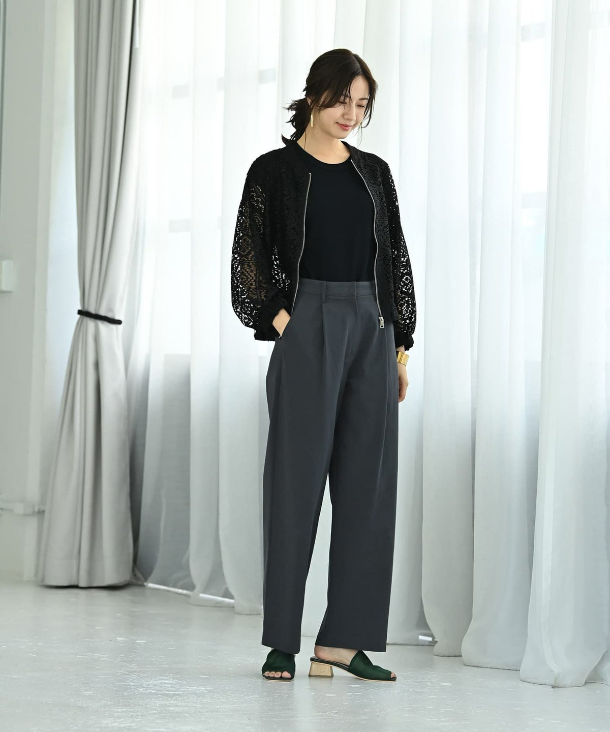 着用イメージ 172cm ブラック