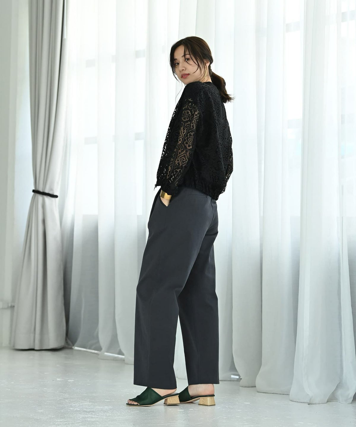 着用イメージ 172cm ブラック