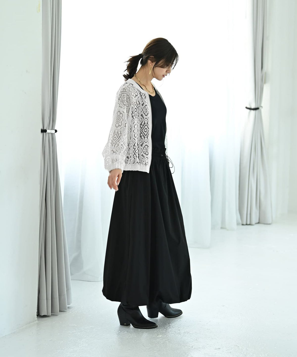 着用イメージ 172cm ホワイト