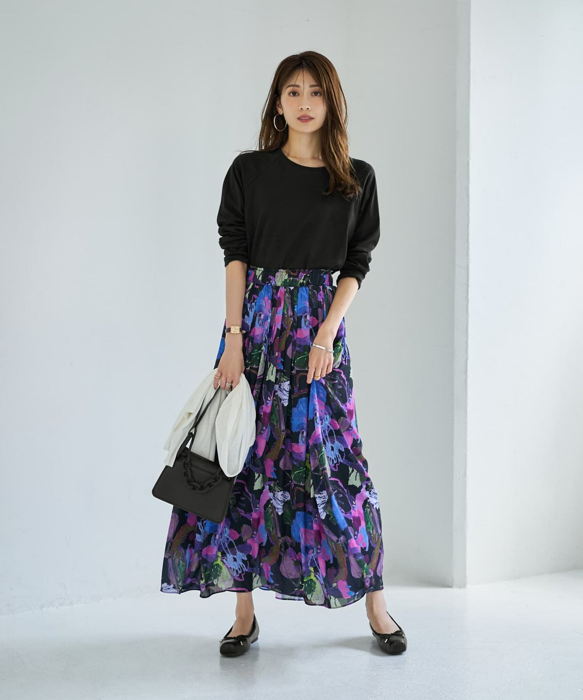 着用イメージ 167cm ブラックミックス 02サイズ