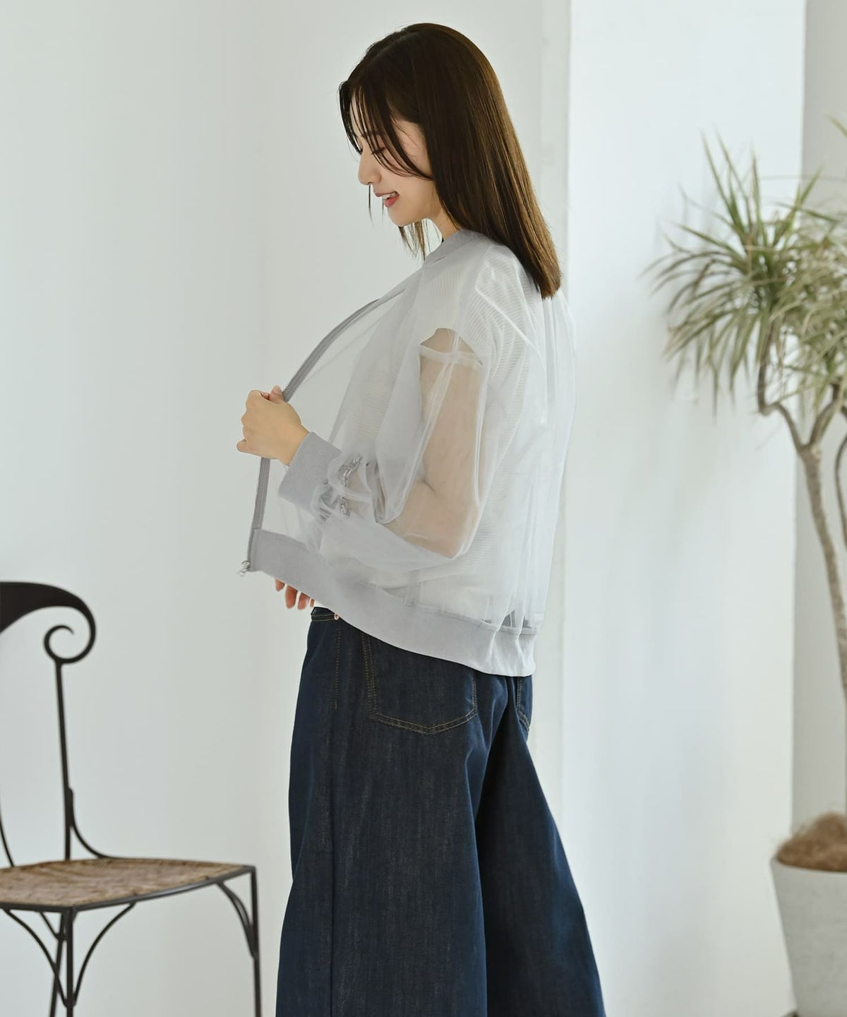 着用イメージ 172cm グレー