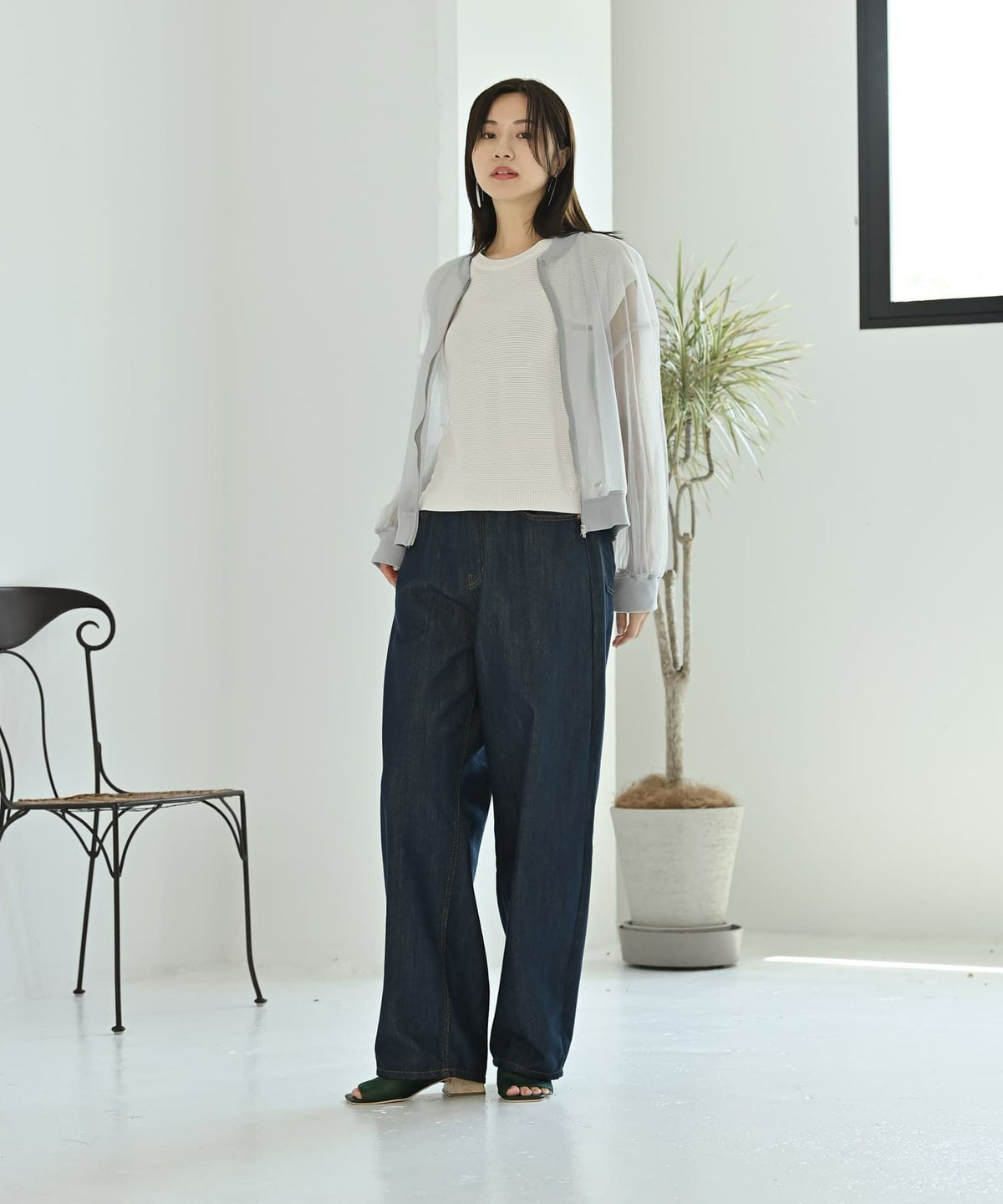 着用イメージ 172cm グレー