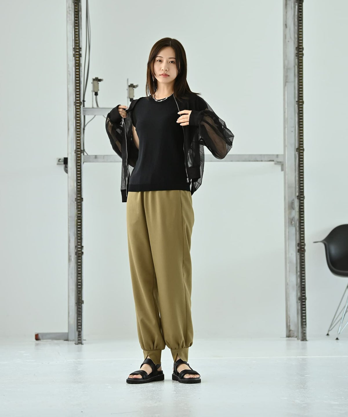 着用イメージ 172cm ブラック