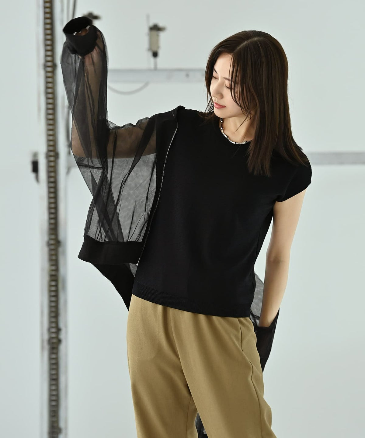 着用イメージ 172cm ブラック