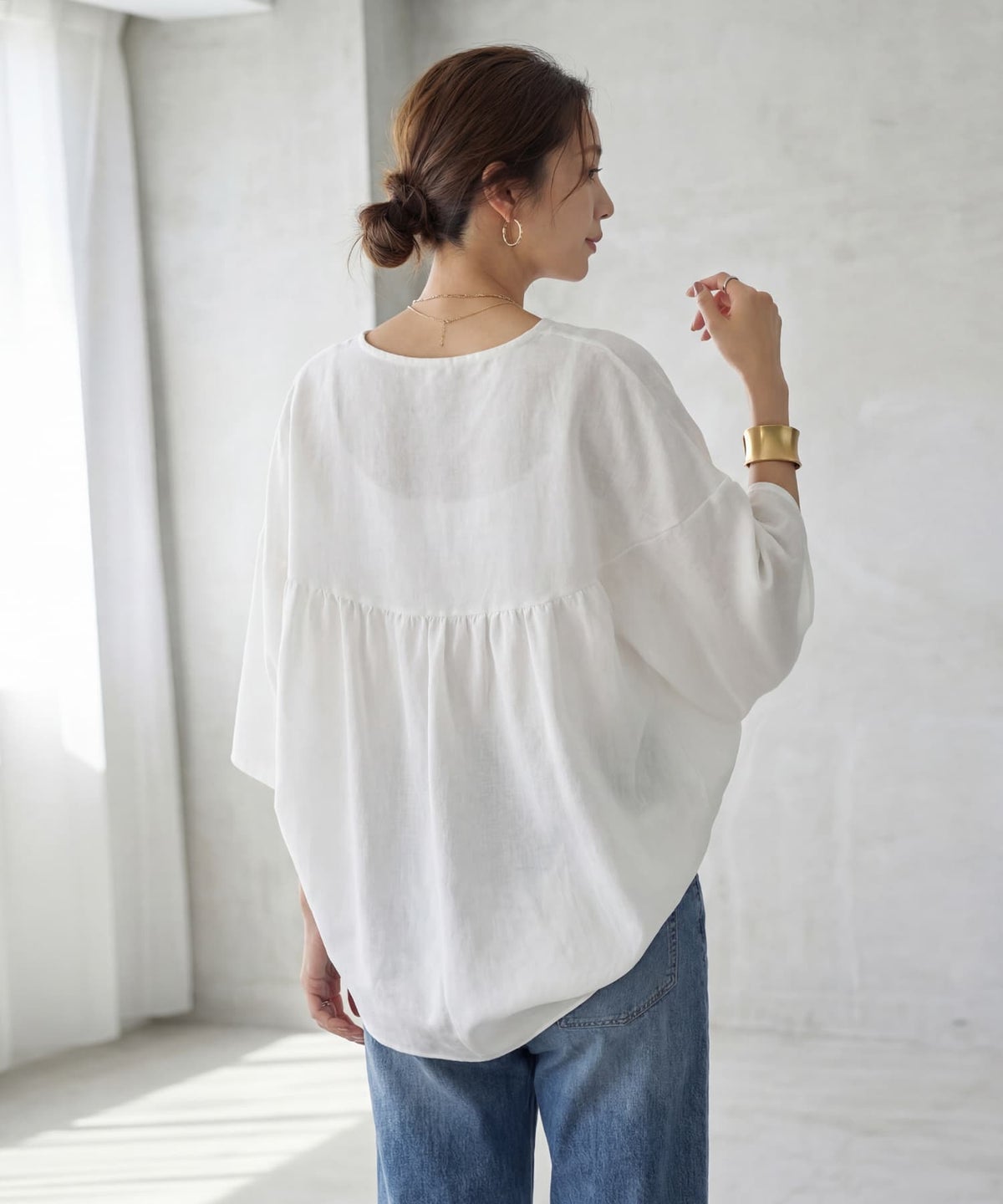 着用イメージ 163cm アイボリー