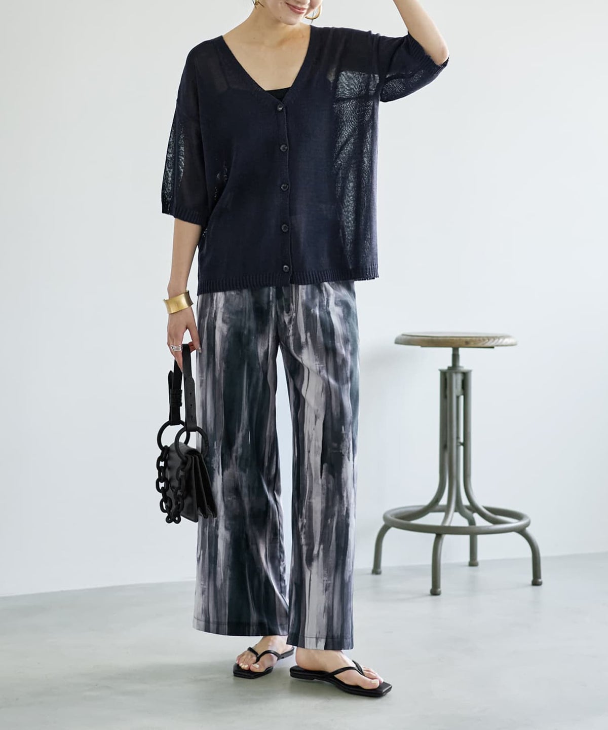 着用イメージ 163cm ネイビー