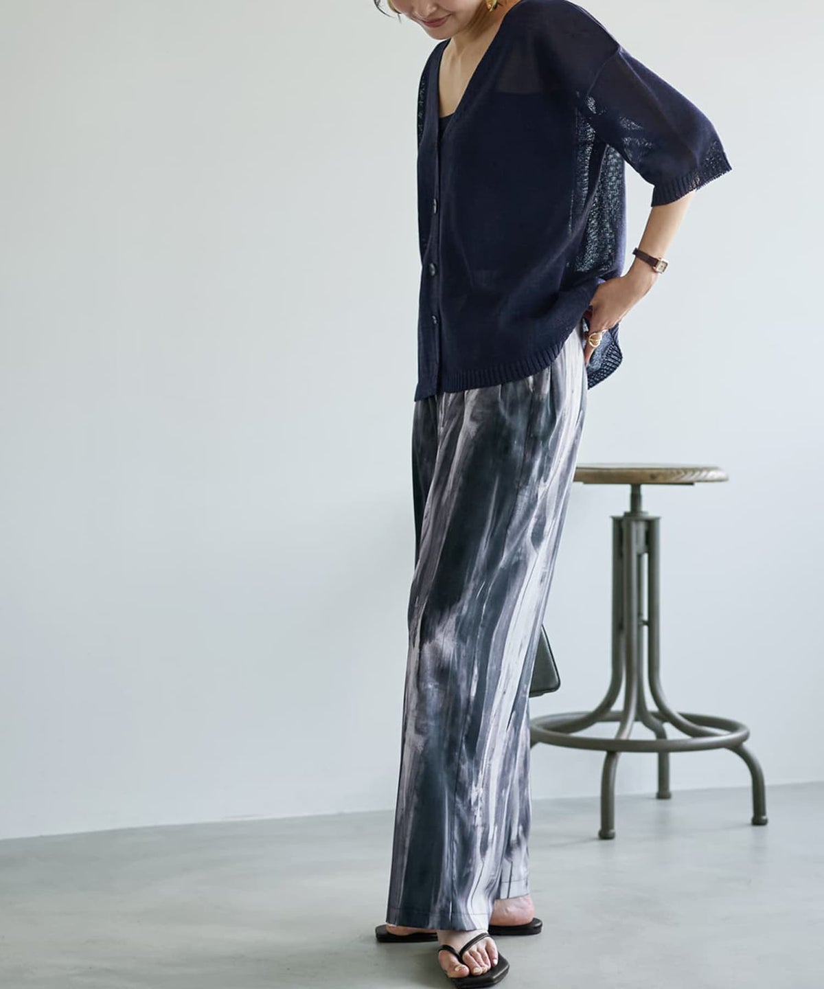 着用イメージ 166cm ネイビー