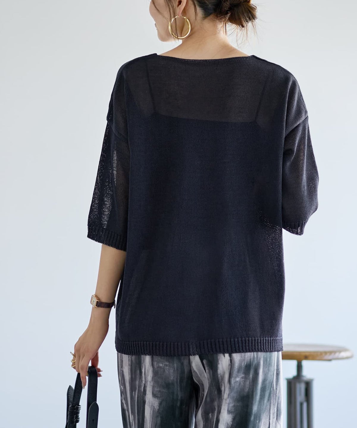 着用イメージ 166cm ネイビー