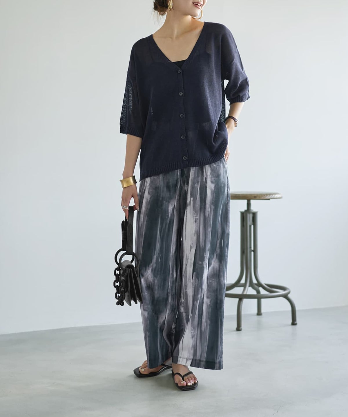 着用イメージ 166cm ネイビー