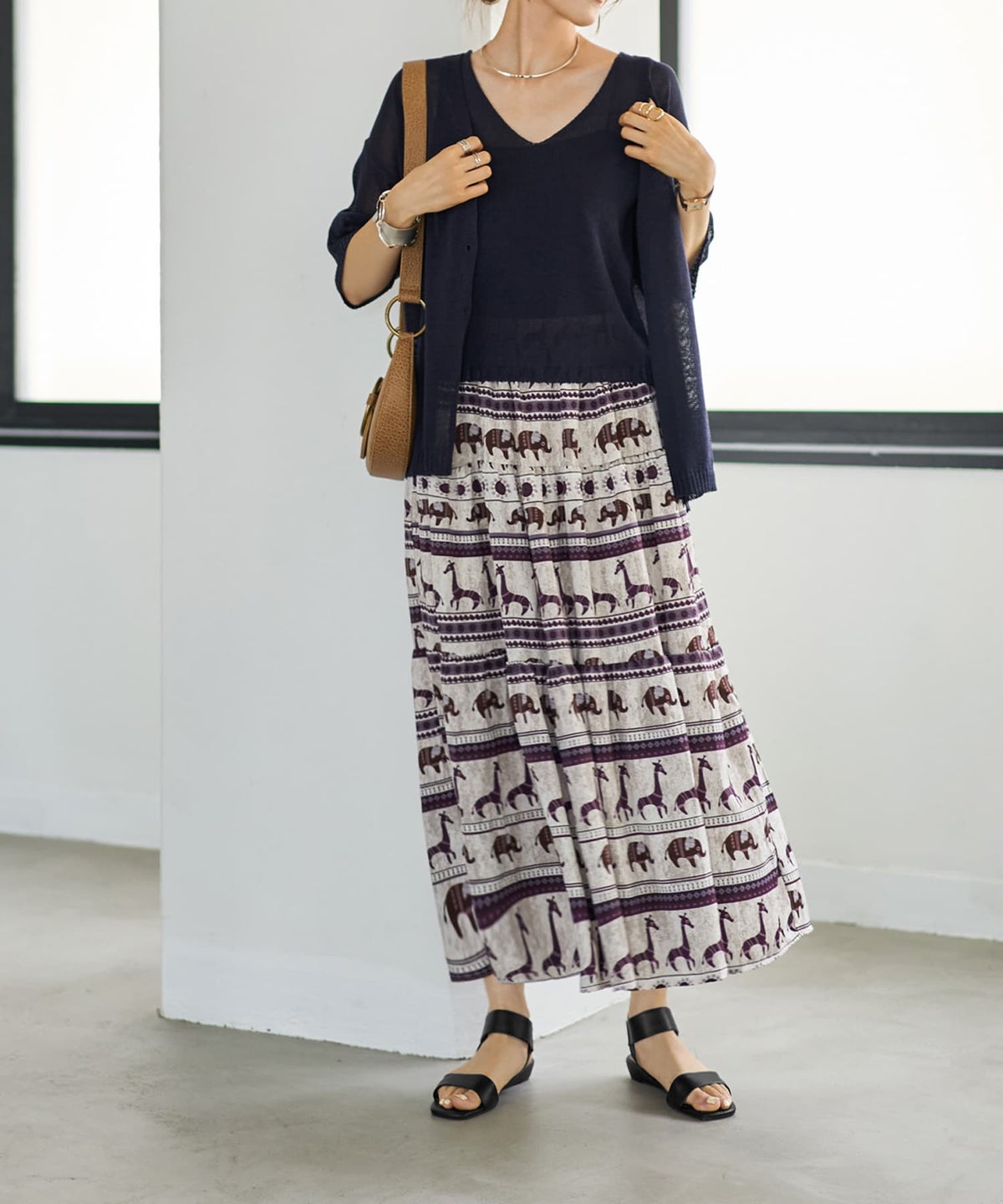 着用イメージ 166cm ネイビー