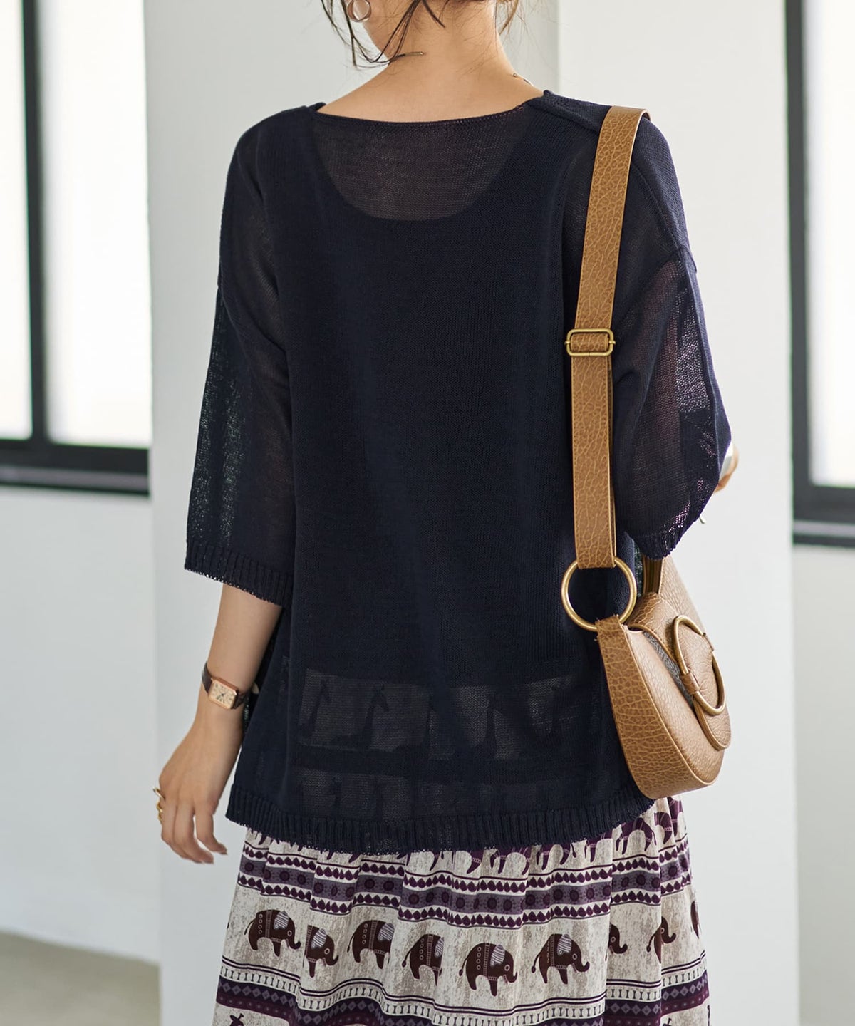 着用イメージ 166cm ネイビー