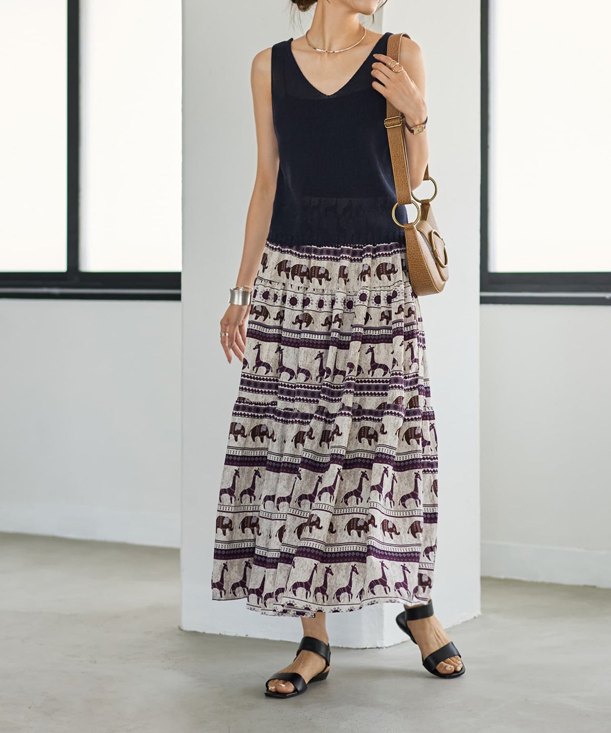 着用イメージ 166cm ネイビー