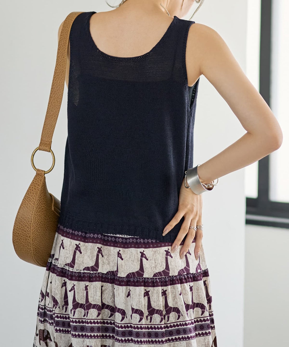 着用イメージ 166cm ネイビー