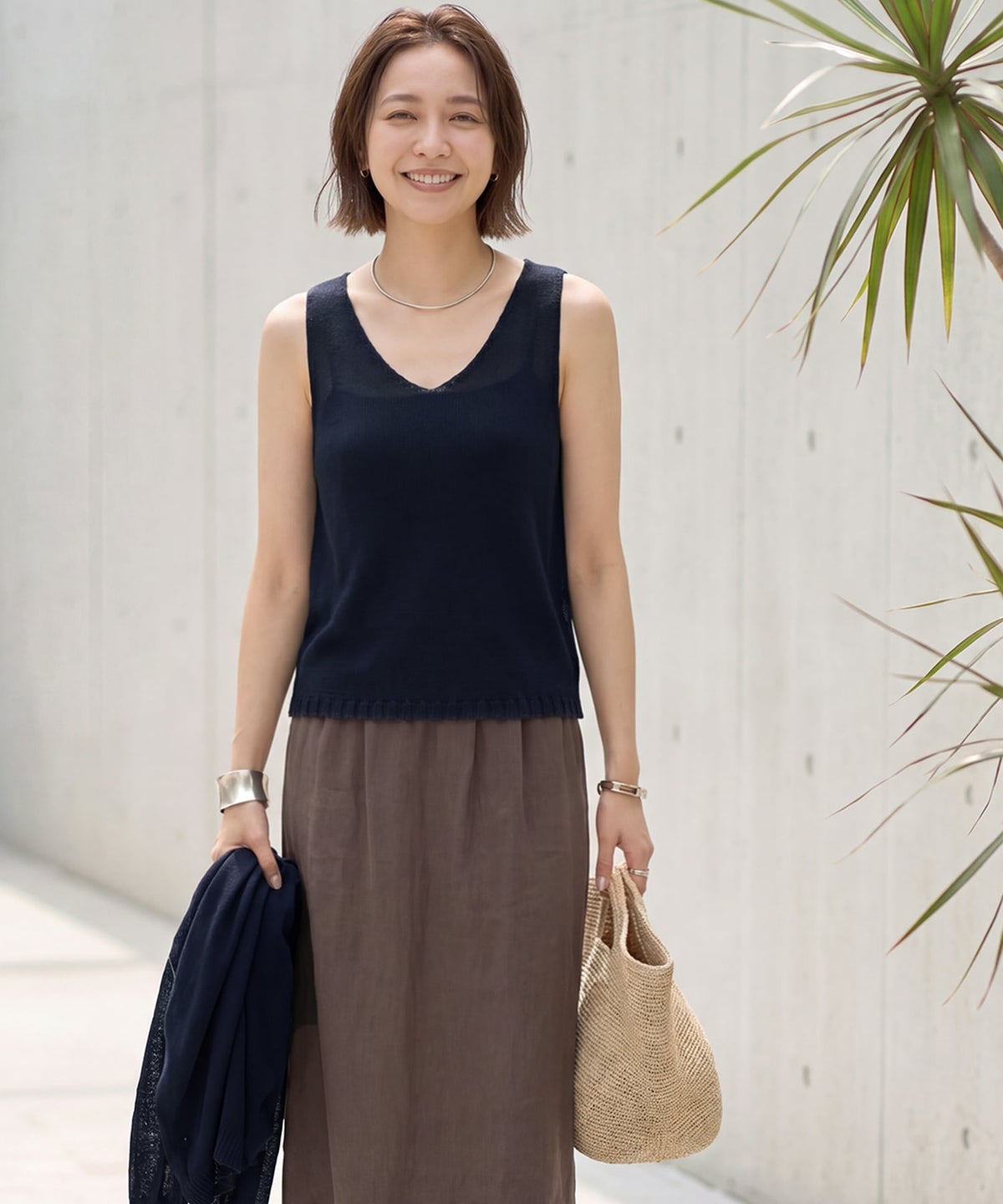 着用イメージ 163cm ネイビー