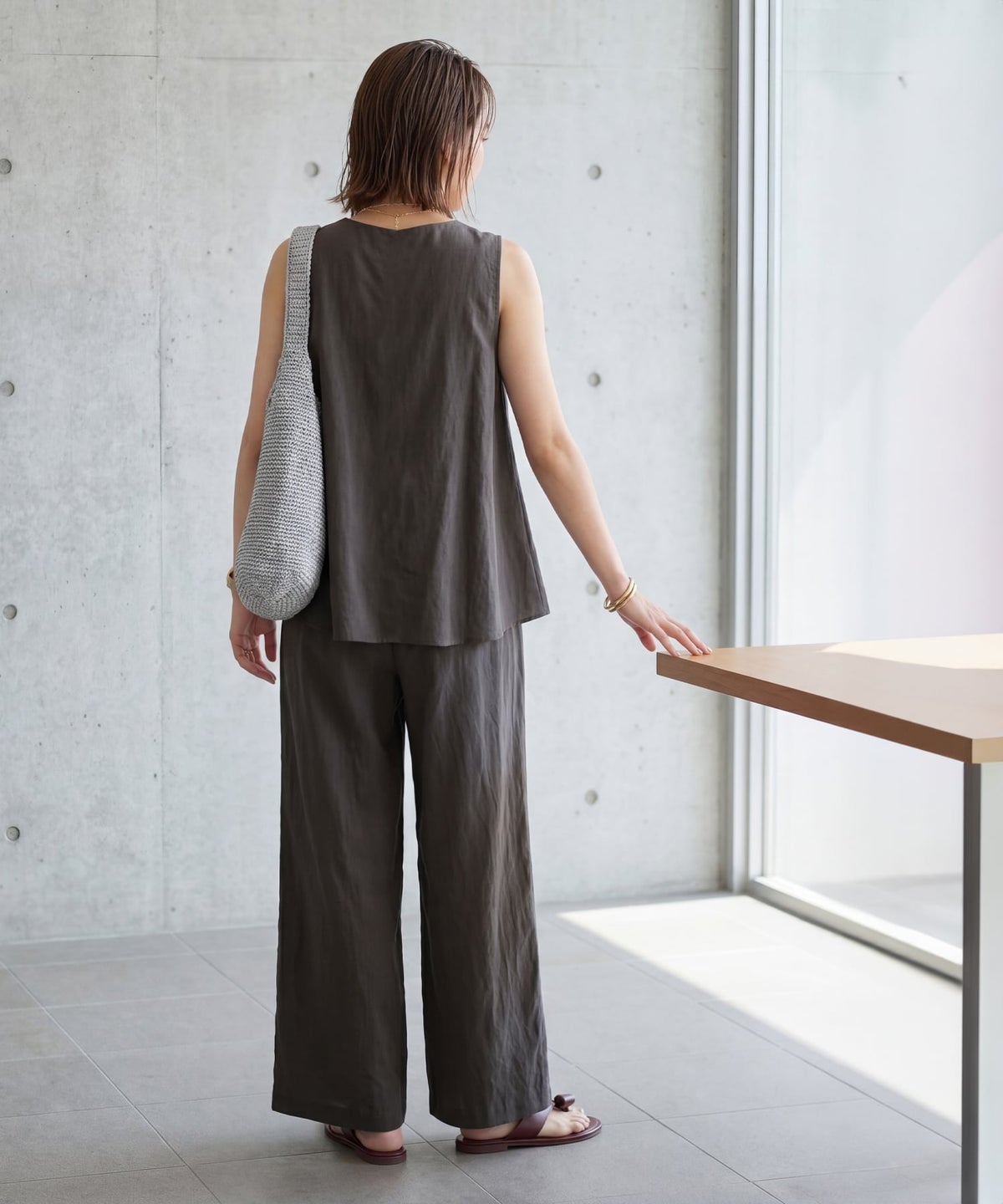 着用イメージ 163cm セピアブラウン
