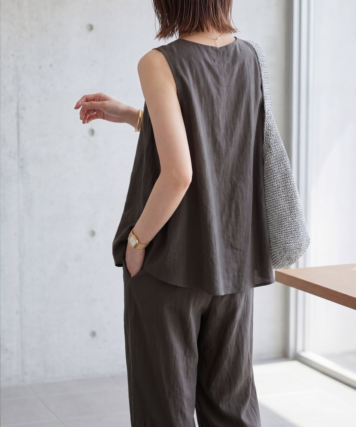 着用イメージ 163cm セピアブラウン