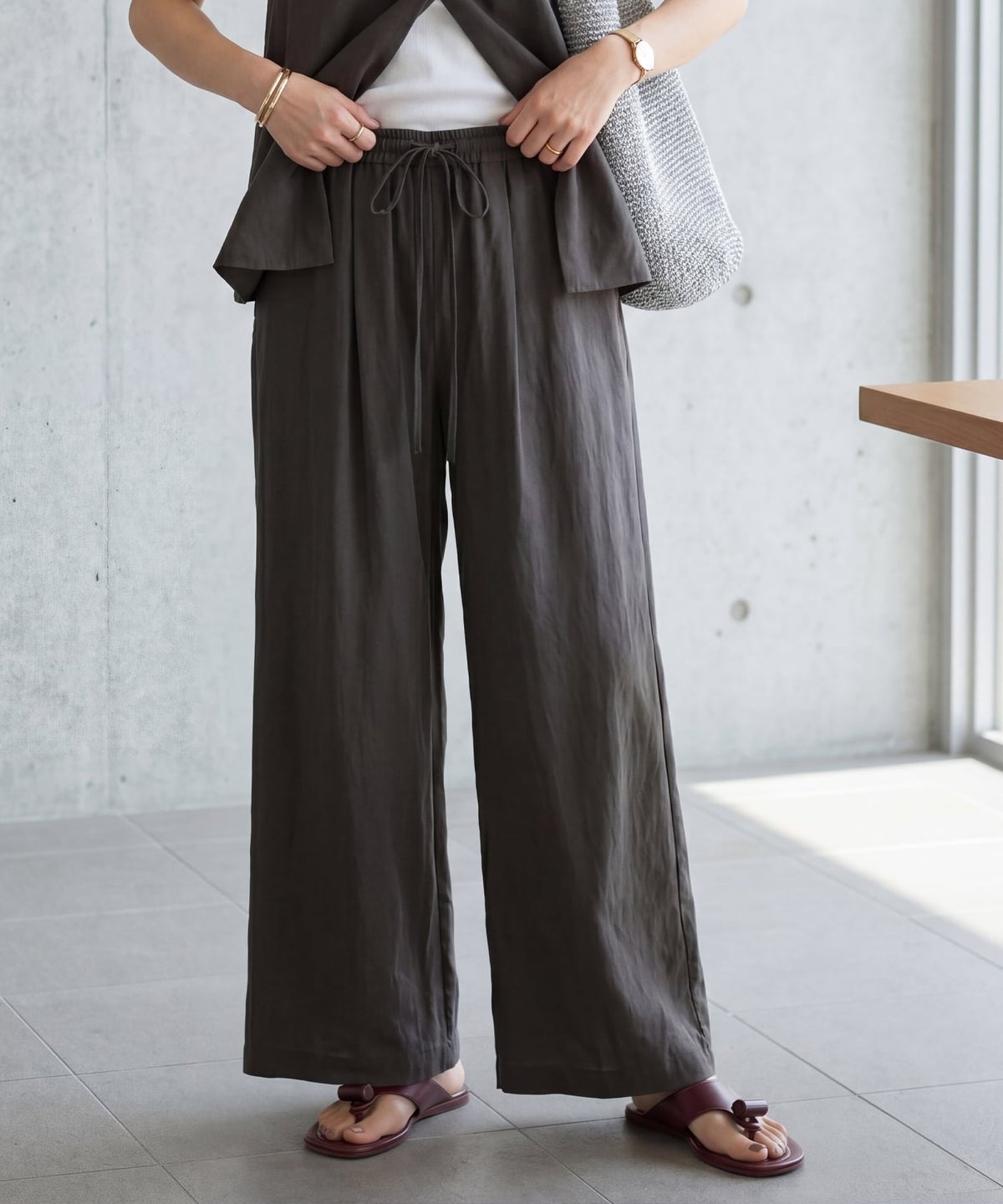 着用イメージ 163cm セピアブラウン
