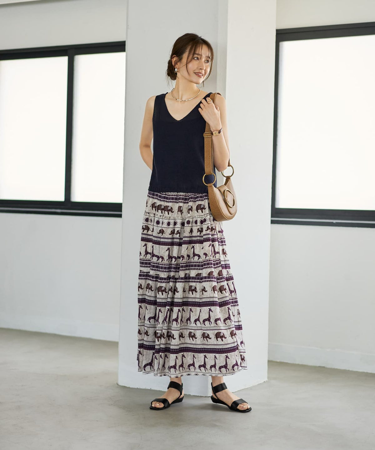 着用イメージ 166cm ホワイトミックス