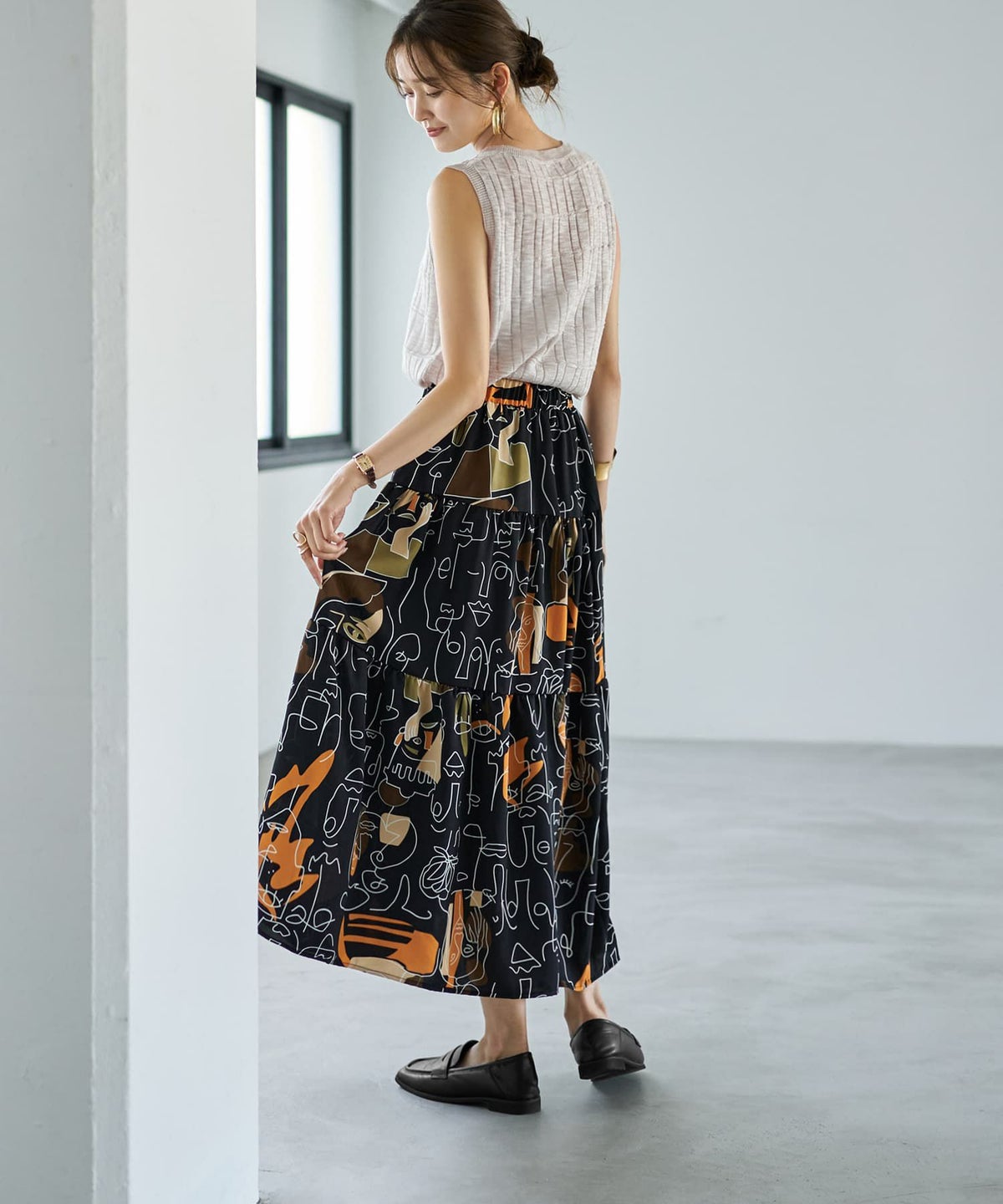 着用イメージ 166cm ブラックミックス